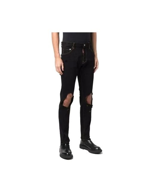 Slim-Fit Jeans di DSquared² in Black da Uomo