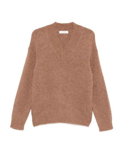 Entire studios Brown V-Neck Knitwear