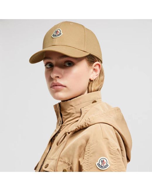 Moncler Accessoires ,Bruin ,Katoen Klassieke Baseballpet in het Natural