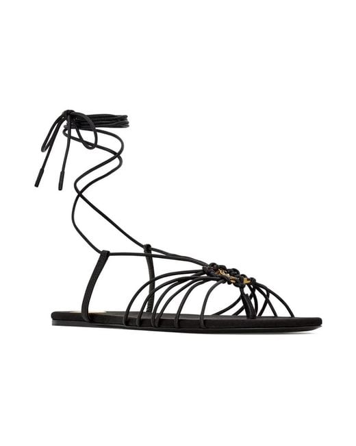Saint Laurent Metallic Flat Sandals