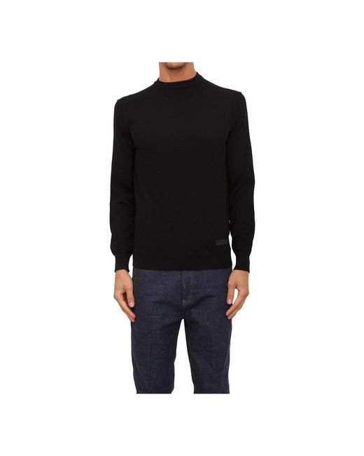 RICHMOND Black Round-Neck Knitwear for men