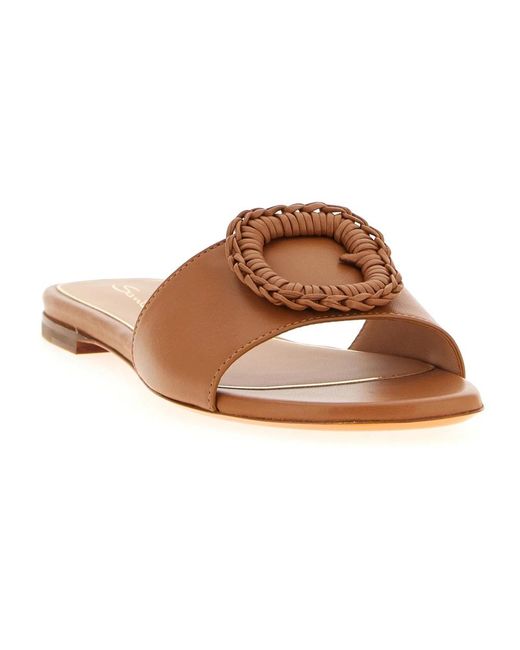 Santoni Brown Sliders