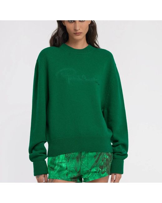 Roberto Cavalli Green Grüner Strickpullover