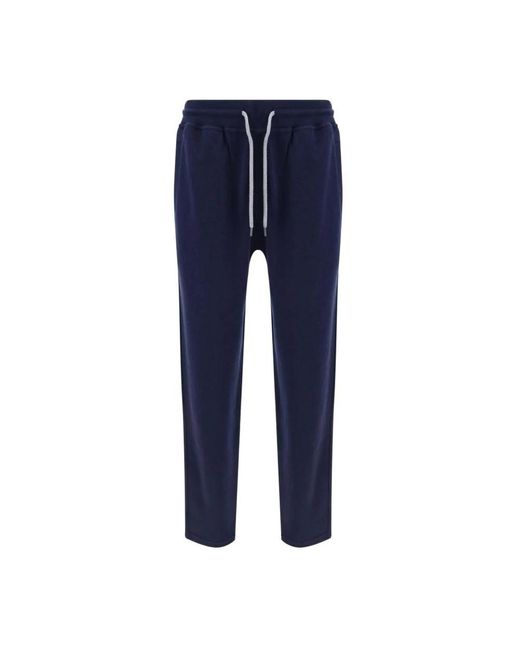 Pantaloni in felpa con coulisse e vita elasticizzata di Brunello Cucinelli in Blue da Uomo