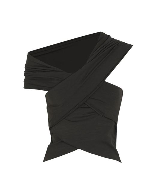 Cortana Black Sleeveless Tops