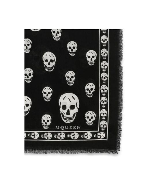 Silky Scarves Alexander McQueen de color Black