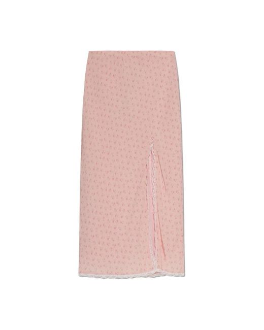 Midi Skirts LoveShackFancy de color Pink
