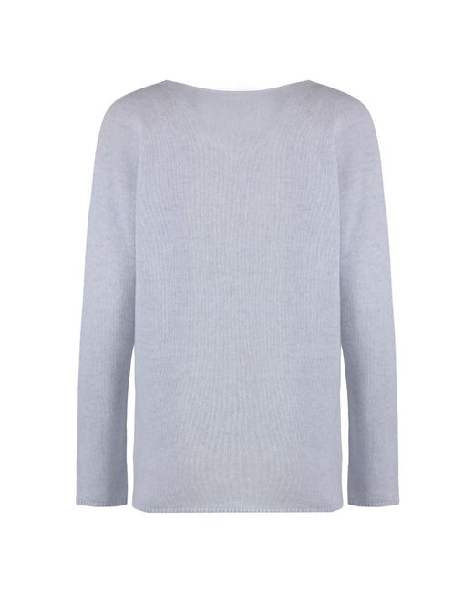 THE (Alphabet) Cashmere Mix V-Hals Trui in het Blue