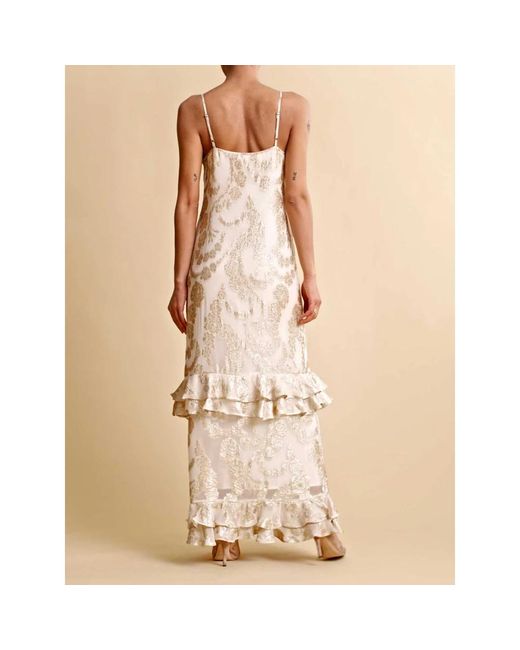 byTiMo Natural Off white brocade georgette strap kleid