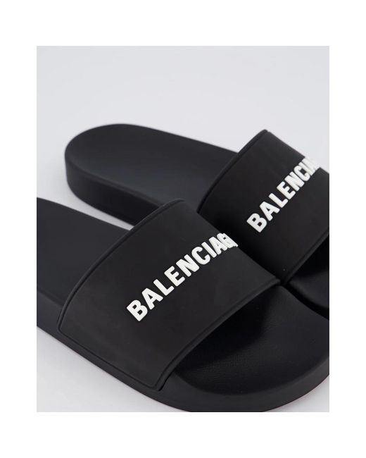 Balenciaga Black Gummi pool slide sandale