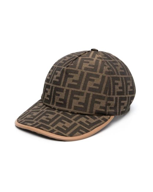 Fendi Ff Jacquard Baseball Cap in Brown für Herren