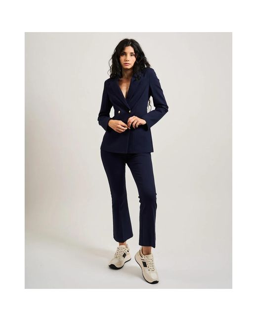GAUDI Blauwe Double-Breasted Blazer Met Gouden Knopen in het Blue