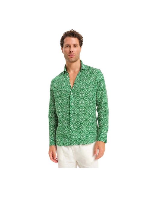 Peninsula Green Casual Shirts for men