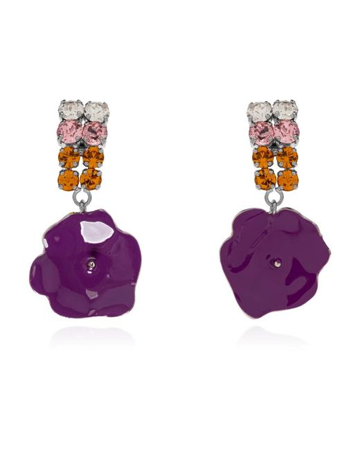 Marni Purple Messingohrringe