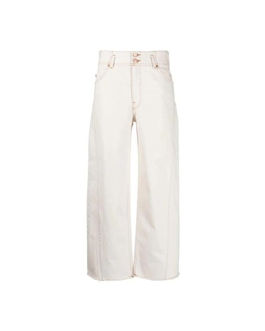 Ulla Johnson White Wide Jeans
