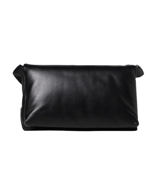 Marni Black Schwarze Leder Umhängetasche