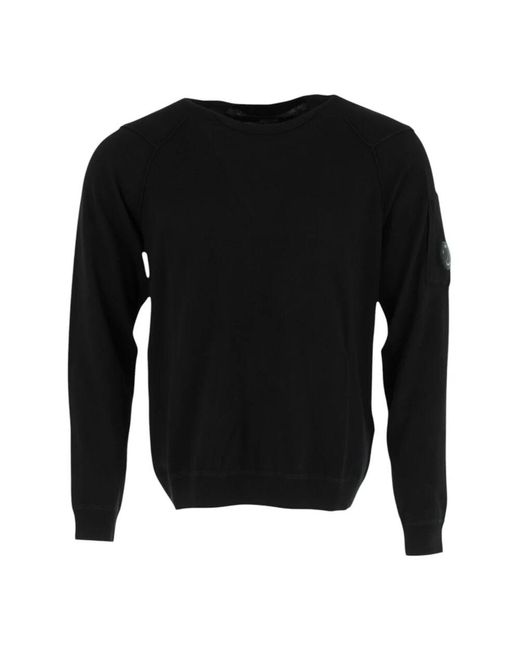 C P Company Schwarze strickpullover rundhals in Black für Herren