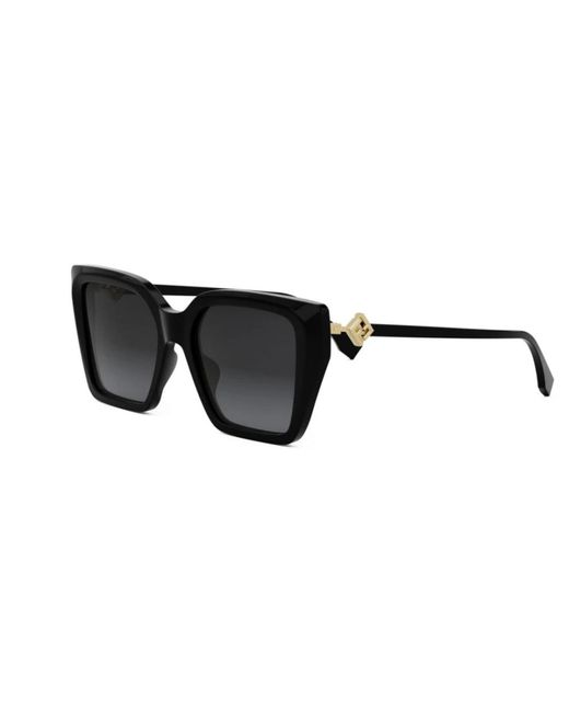 Fendi Black Oversized-Frame Sunglasses