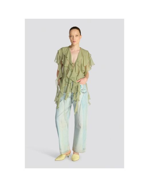 Erika Cavallini Semi Couture Green Blouses