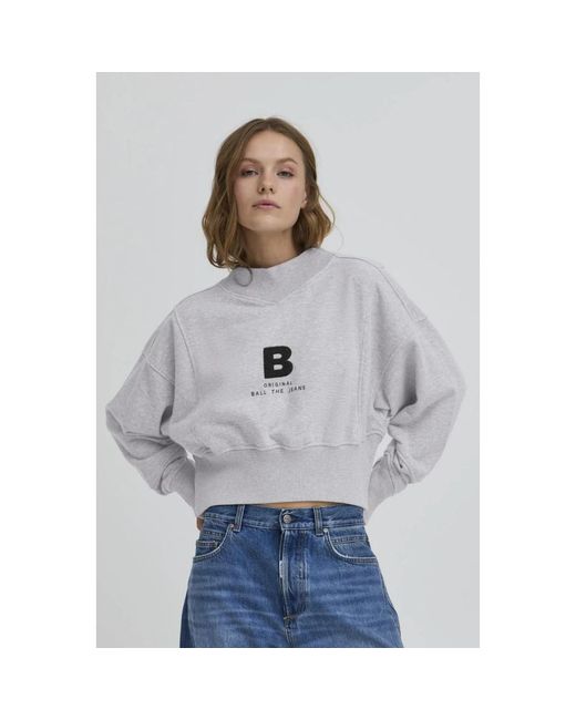 Ball Hoodies & Sweatvesten ,Grijs ,Leer Sweatshirt in het White