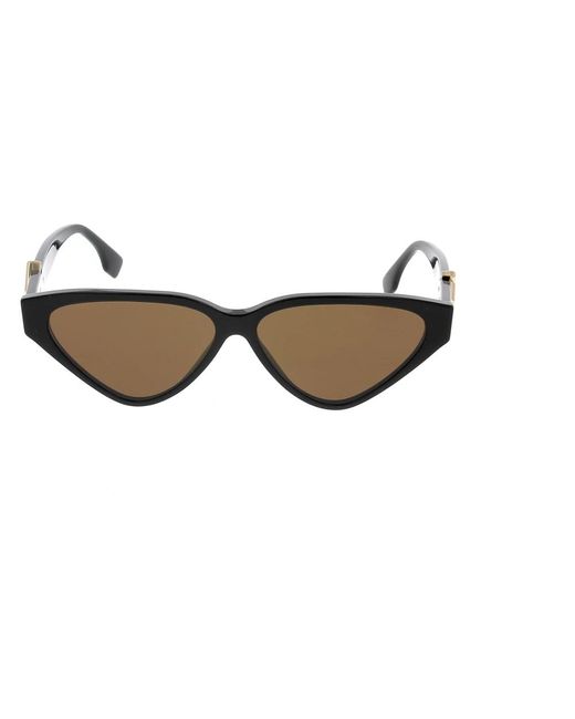 Fendi Accessoires ,Zwart ,Stijlvolle Zonnebril Met Uniek Ontwerp in het Brown