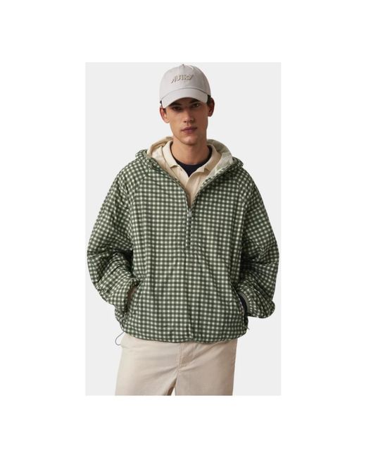 Autry Jassen ,Groen ,Nylon Grafische Nylon Anorak in het Green voor heren