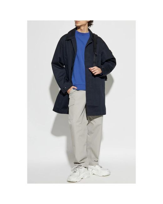 Stone Island Blue Single-Breasted Coats for men
