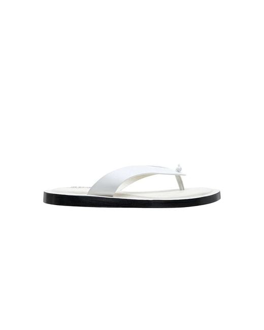 Jil Sander White Flip Flops