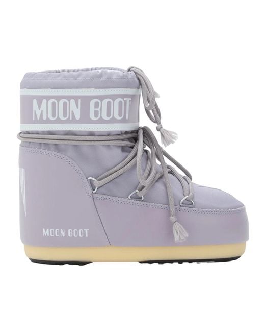 Moon Boot Gray Isolierte Wasserdichte Low-Nylon-Stiefel