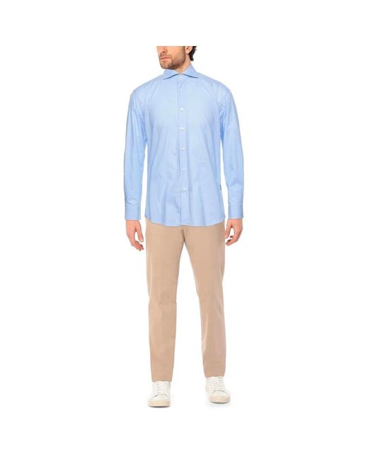 Aquascutum Baumwoll-oxford-hemd regular fit besticktes logo in Blue für Herren