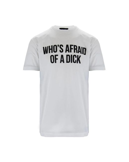 DSquared² Tops ,Wit ,Katoen Crew Neck Katoenen T-Shirt in het Gray voor heren
