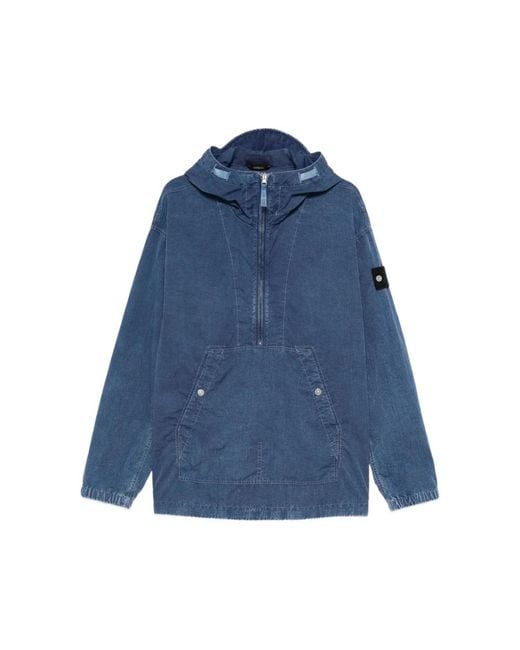 Stone Island Blue Light Jackets for men