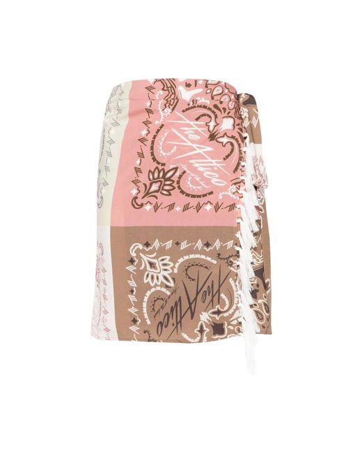 The Attico Strandkleding Met Franjes En Strikdetail Aan De Zijkant in het Pink
