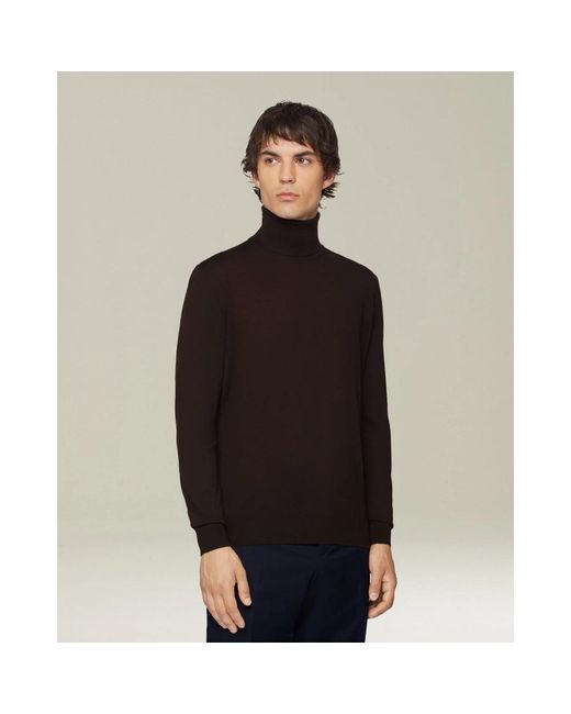 Kiton Diamond Polo Neck Top in het Black voor heren
