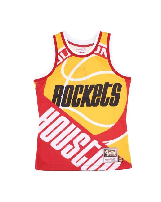 Mitchell & Ness Fitness ,Veelkleurig ,Polyester Nba Big Face Mode Tank in het Red voor heren