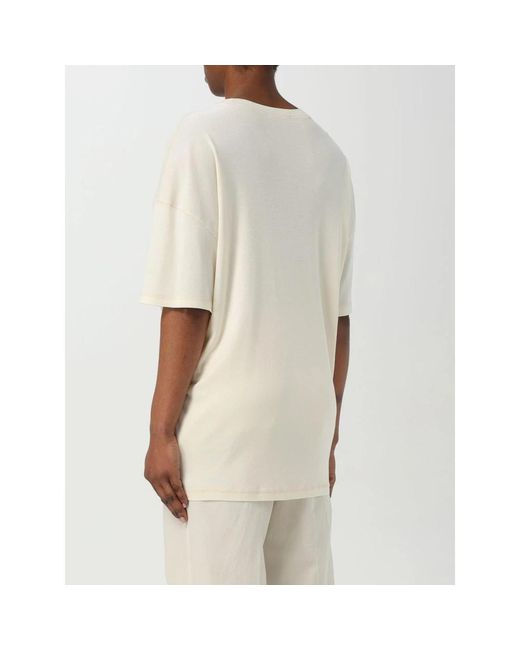 Lemaire Natural Cremefarbenes T-Shirt Mit Lockerer Passform Aus Baumwolle