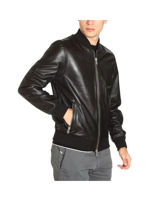 Liu Jo Black Leather Jackets for men