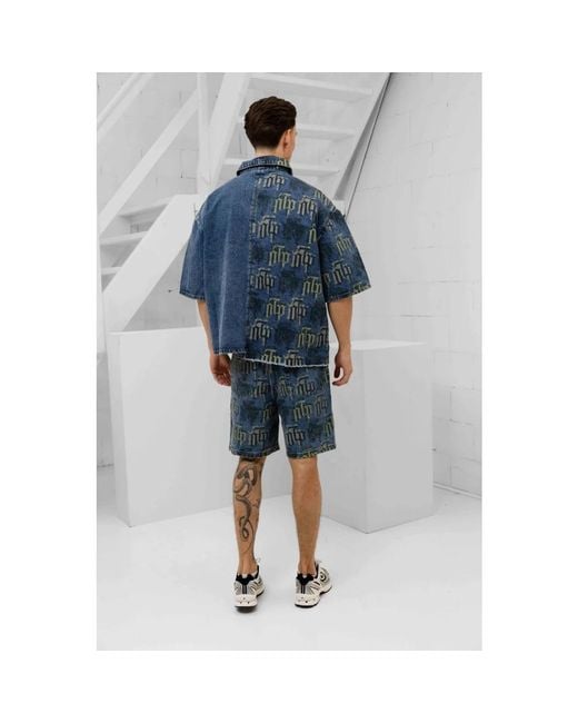 Off The Pitch Blue Denim Shirts for men