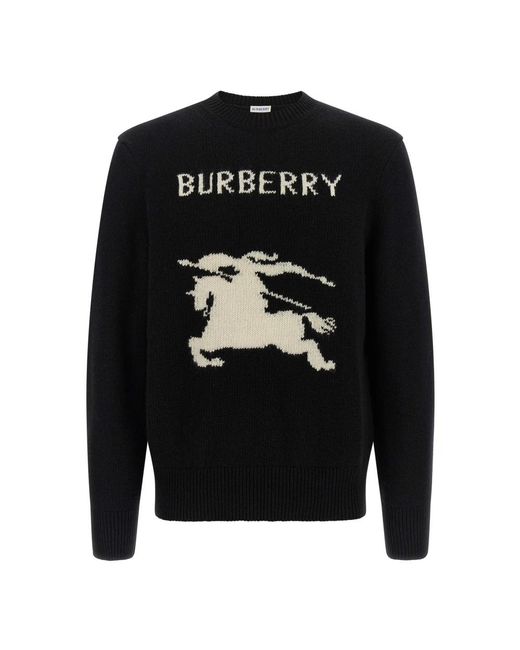 Burberry Black Round-Neck Knitwear for men