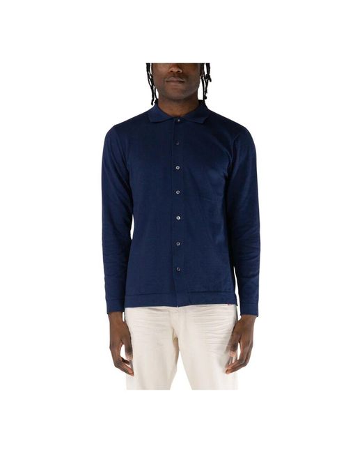 AT.P.CO Langarm Strickhemd in Blue für Herren