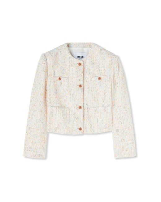 Tweed Jackets MSGM en coloris White