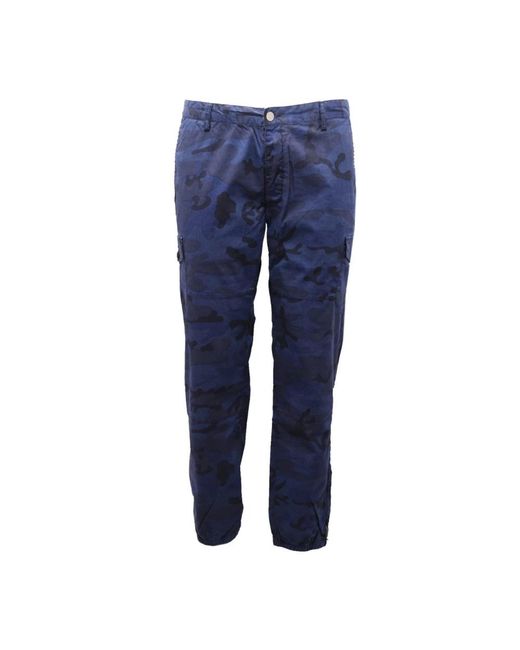 Hydrogen Blue Straight Trousers for men