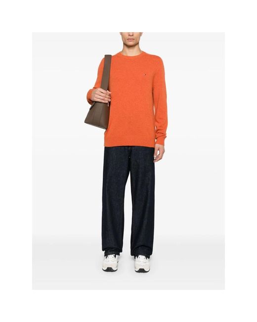 Tommy Hilfiger Orange Round-Neck Knitwear for men