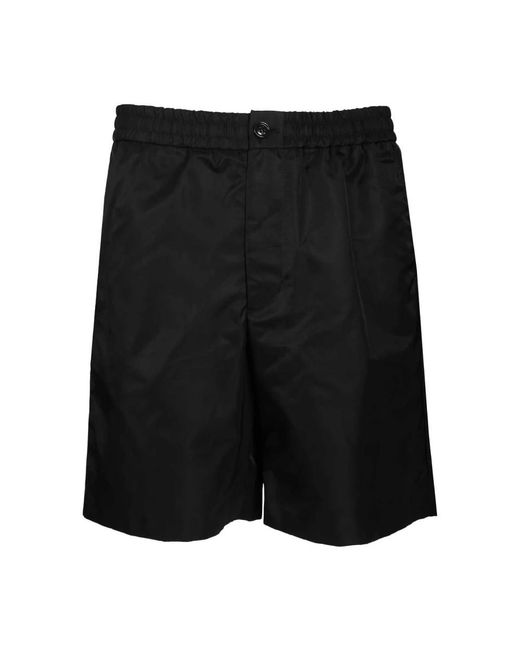 AMI Elasticated Waist De Coeur Stud Shorts in het Black voor heren