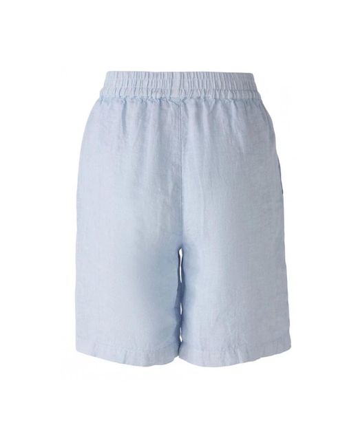 Ouí Blue Blaue leinen bermuda shorts mit taschen