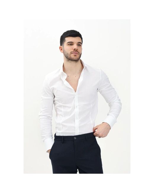 Patrizia Pepe Weißes Langarmhemd Essential Design in White für Herren