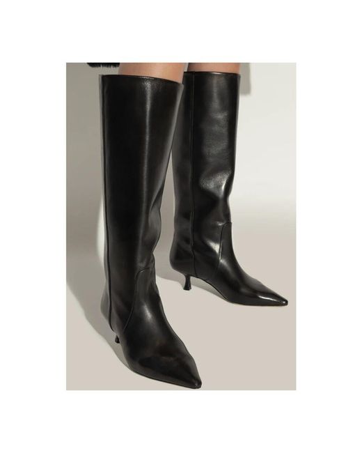 Stuart Weitzman Black Lederstiefel 'naomi'