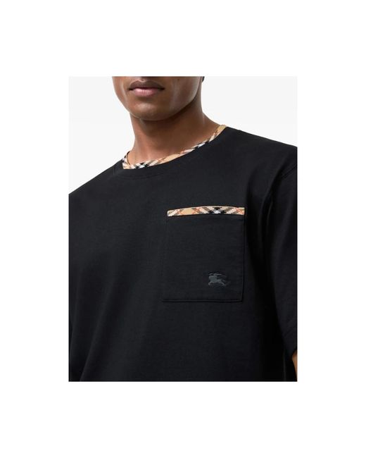 Burberry T-Shirt Met Ronde Hals in het Black voor heren