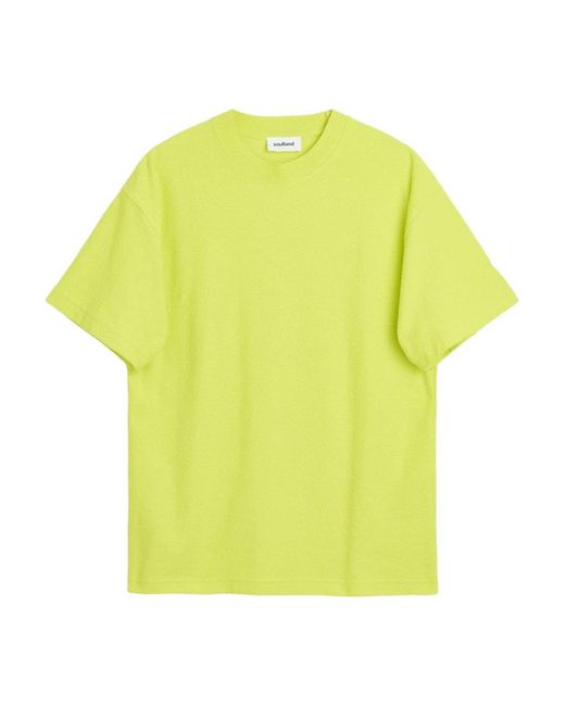 Camiseta de jersey boucle de corte relajado Soulland de color Yellow