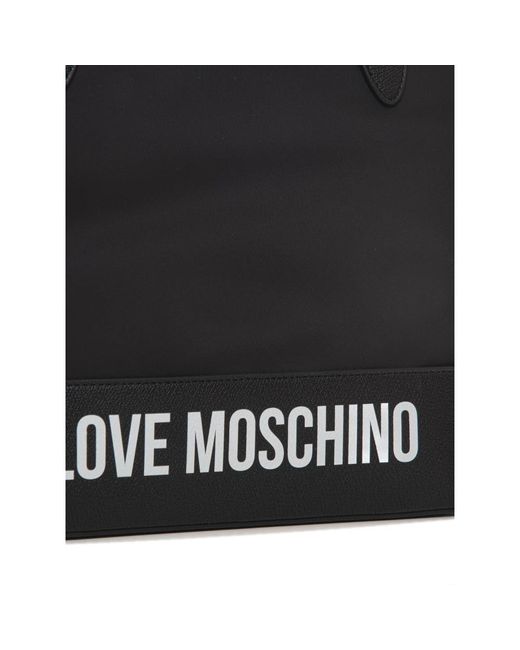 Love Moschino Black Logo shopper tasche mit reißverschluss